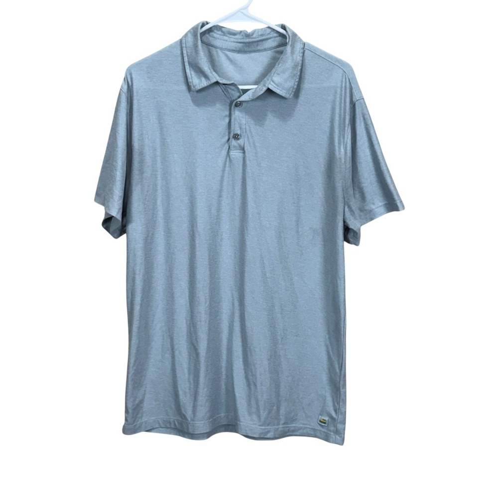 Vuori Strato Tech Polo Shirt Men's Large Heather Gray Golf Performance Stretch